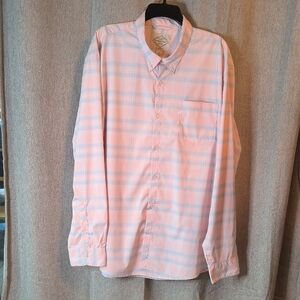 St. John's Bay Light Pink and Blue Plaid Shirt